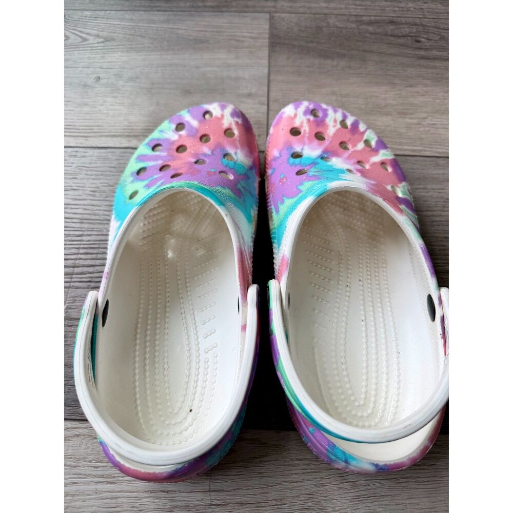 Crocs Tie Dye Pastel Sandals Clogs Summer Casual Workwear Womens 9 Mens 7 - Picture 4 of 6